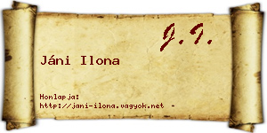 Jáni Ilona névjegykártya